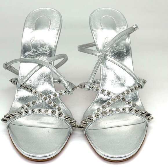 Christian Louboutin TATOOSHKA SPIKES 100 Strappy Sandals Heels Shoes - Picture 13 of 15